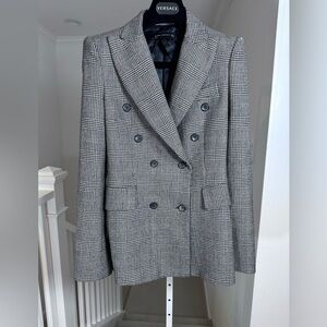 New Zara Black Brown Cream Houndstooth Blazer Size Medium